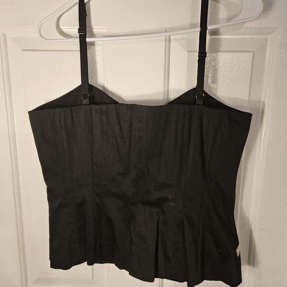 Black Bustier Camisole with Tie Front - Picture 3 of 8